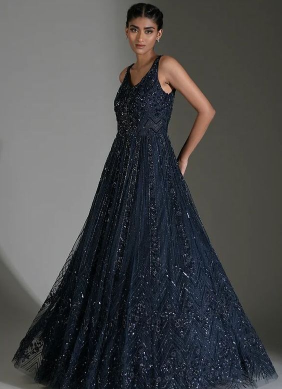 Midnight Blue Sequin Gown