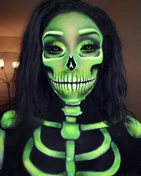 Neon Skeleton Makeup