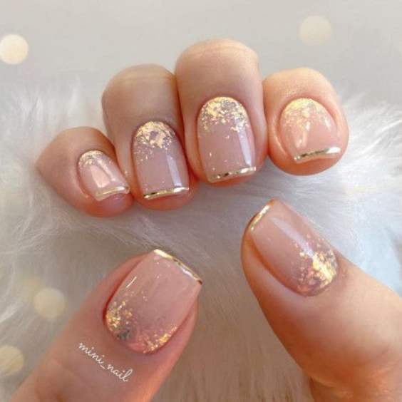 Nude Nails with Glitter