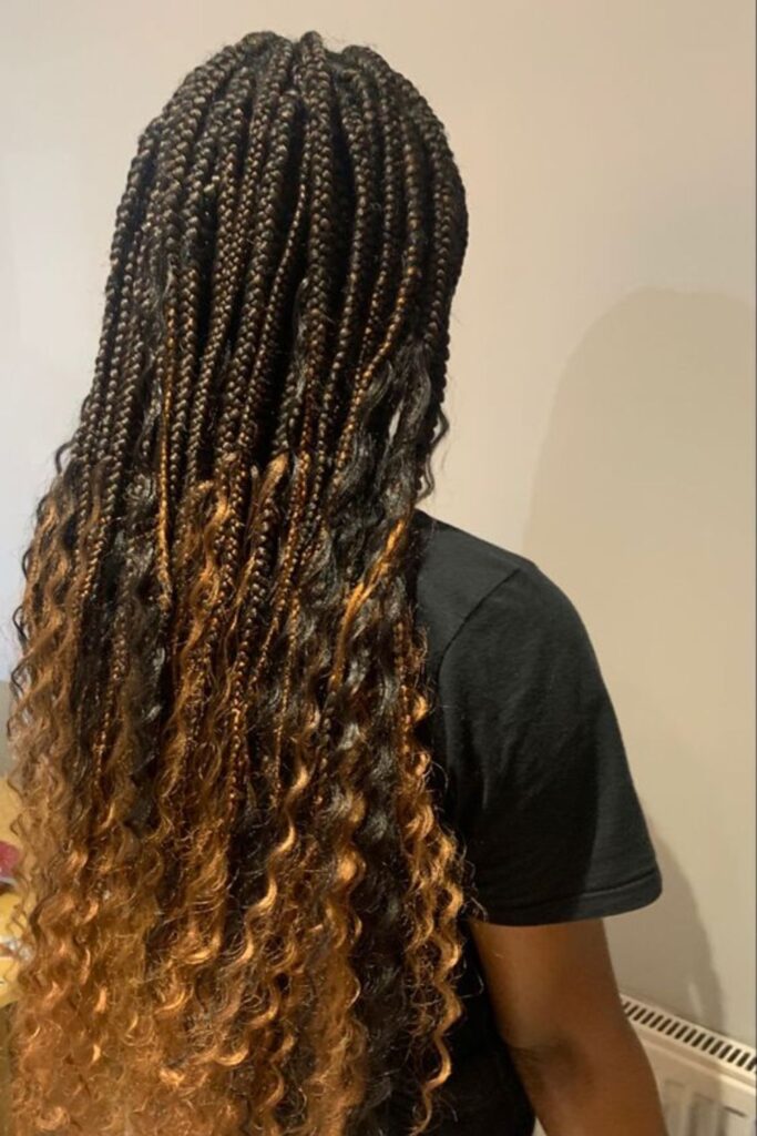 Ombre Goddess Braids With Curls