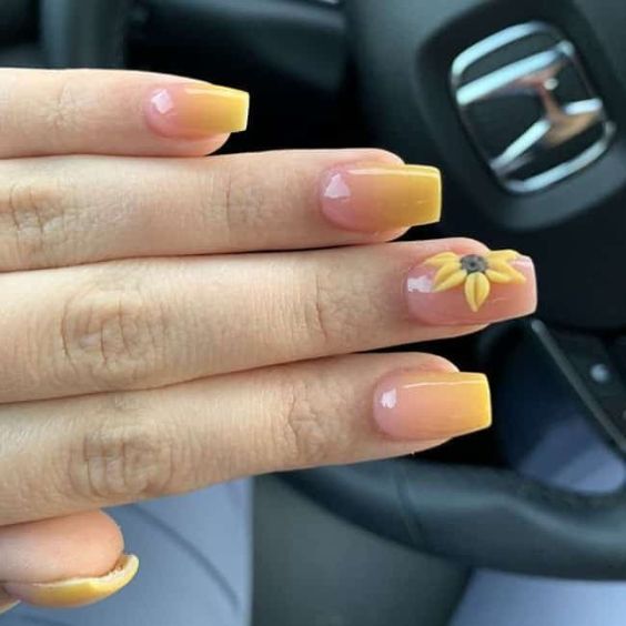 Ombré Yellow Nails