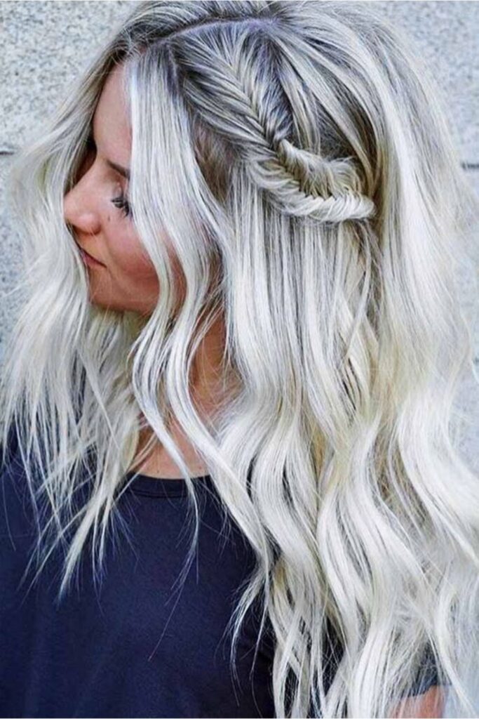 Platinum Blonde Half-Updo 