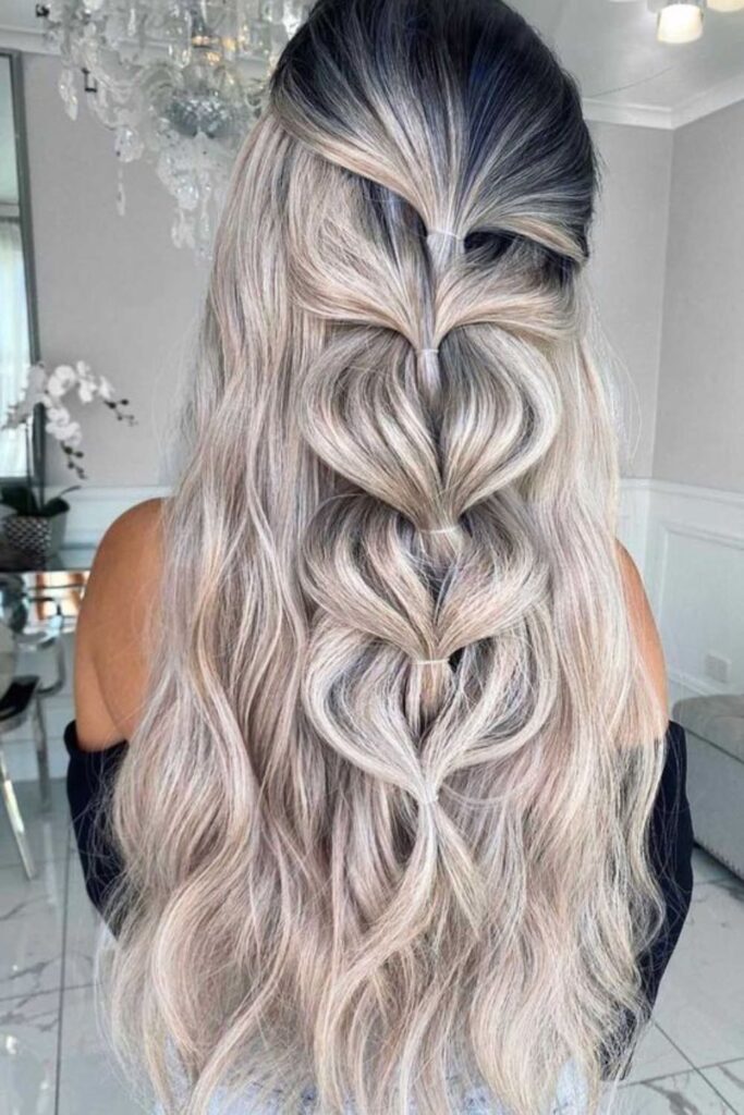 Platinum Blonde Half-Updo