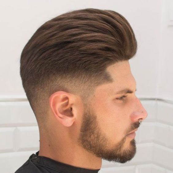 Pompadour Undercut with Mid-Fade