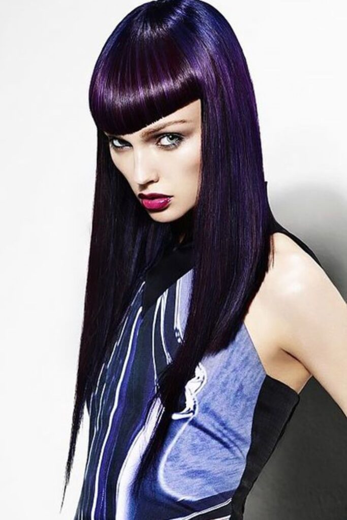 Purple Thick Front Bangs