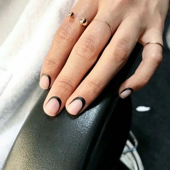 Reverse Black French Mani