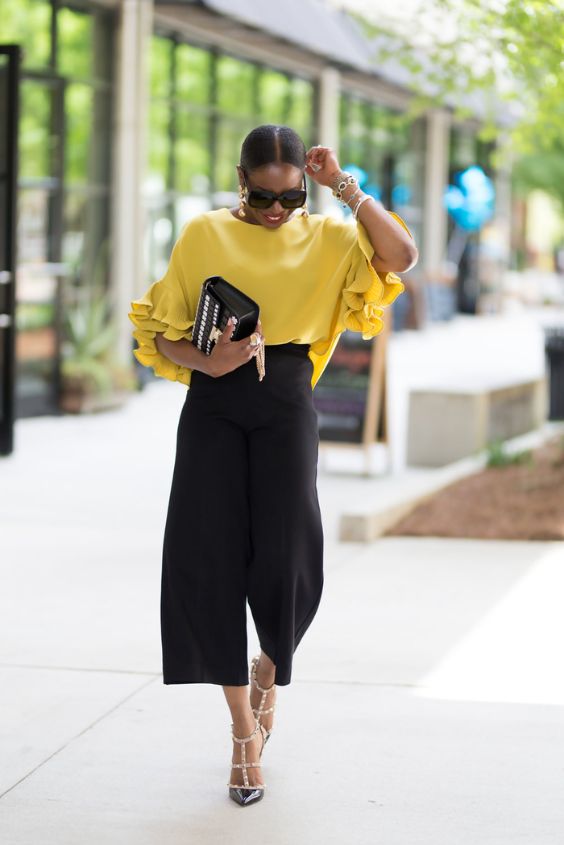Ruffled Blouse and Culottes