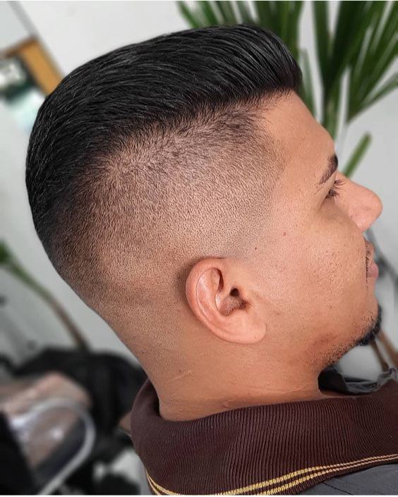 Short Pompadour with Tapered Sides