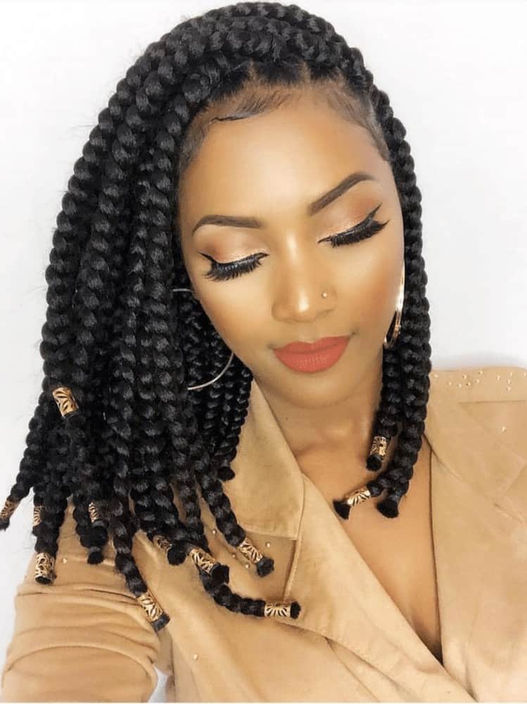 Shoulder-Length African Braids