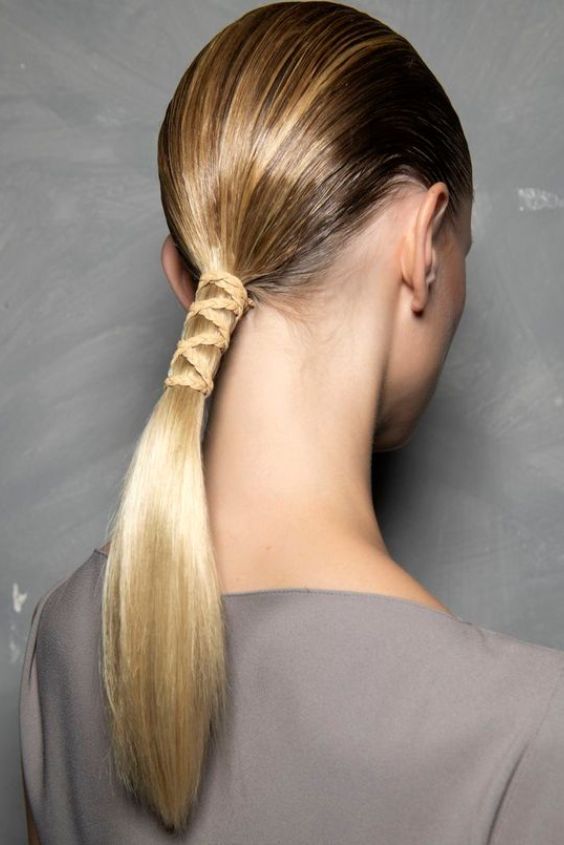 Slicked-Back Ponytail