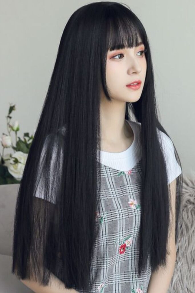 Straight Long Hair With Bangs