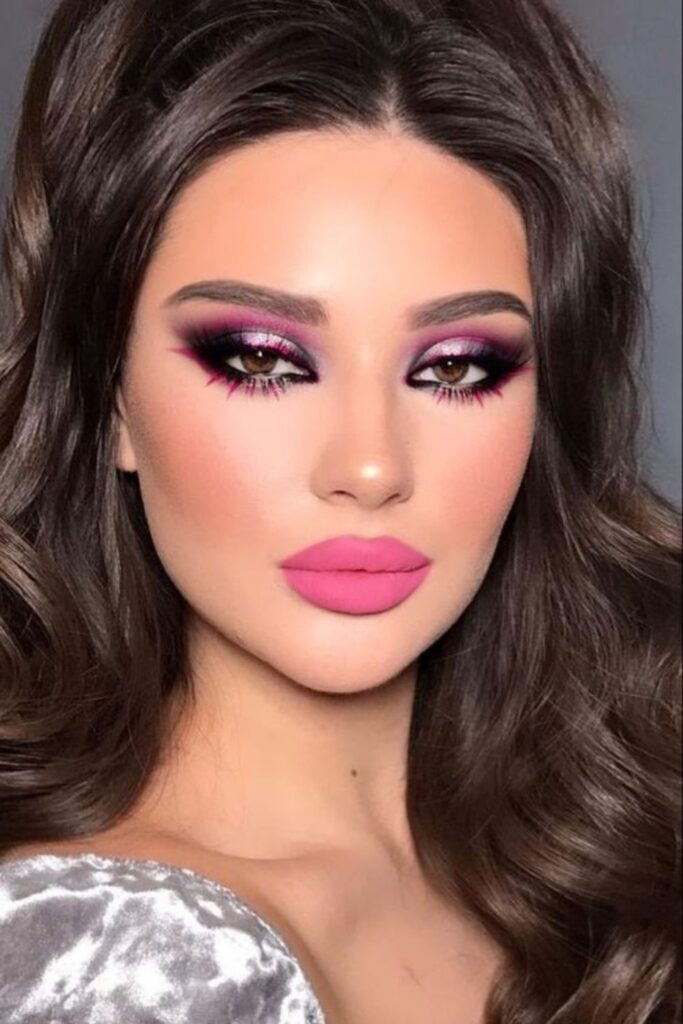 Sultry Eye Makeup & Pink Lips