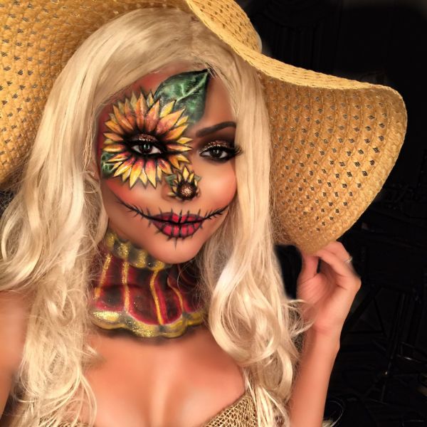 Sunflower Scarecrow Makeup