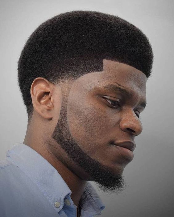 Tapered Afro with Beard Outline