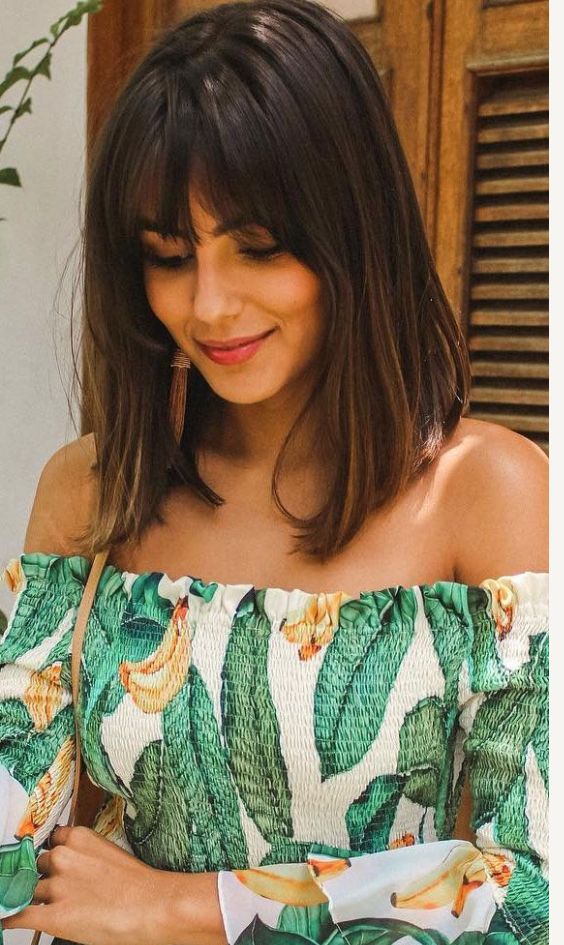 The Chic 90s Lob with Bangs