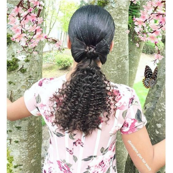 The Curly Bow-Tied Ponytail