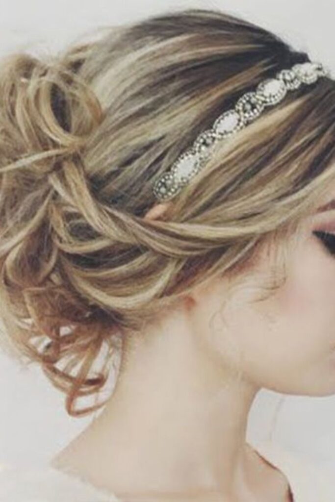 The Curly Headband Updo