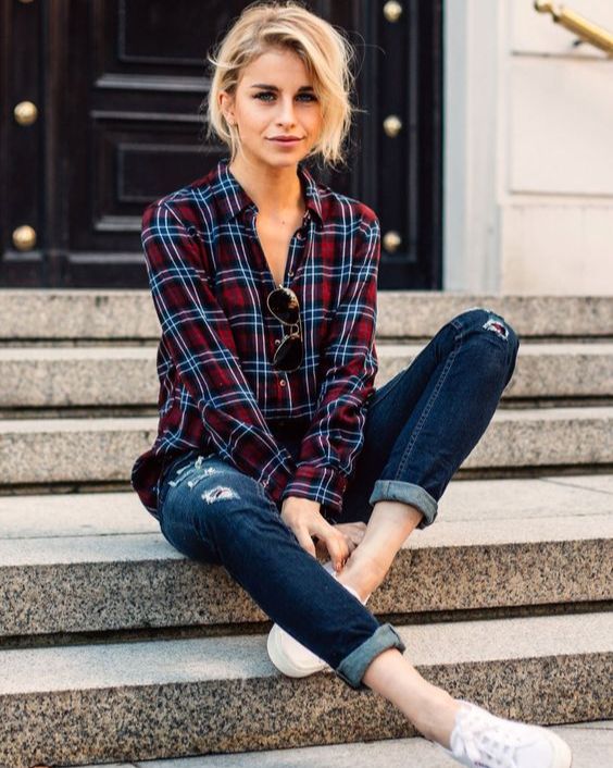 The Plaid Shirt and Denim Combo