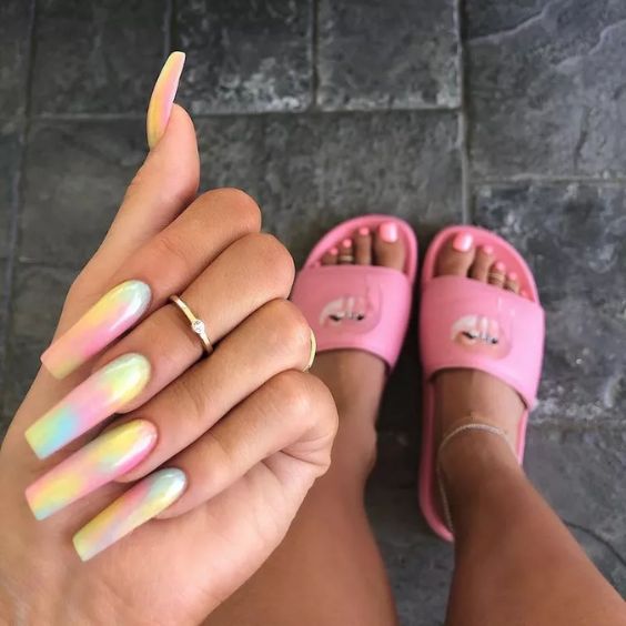 Tie-Dye Ballerina Nails