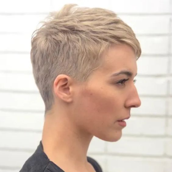 Ultra-Short Ash Blonde Textured Pixie Cut