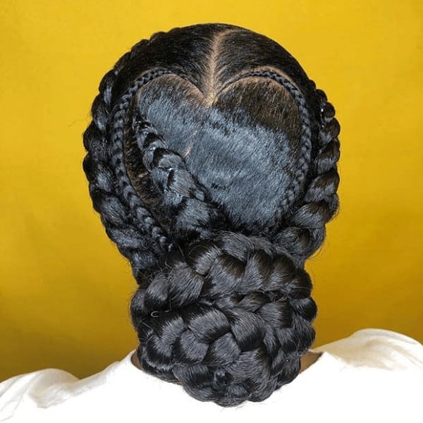 Unique heart braid updo