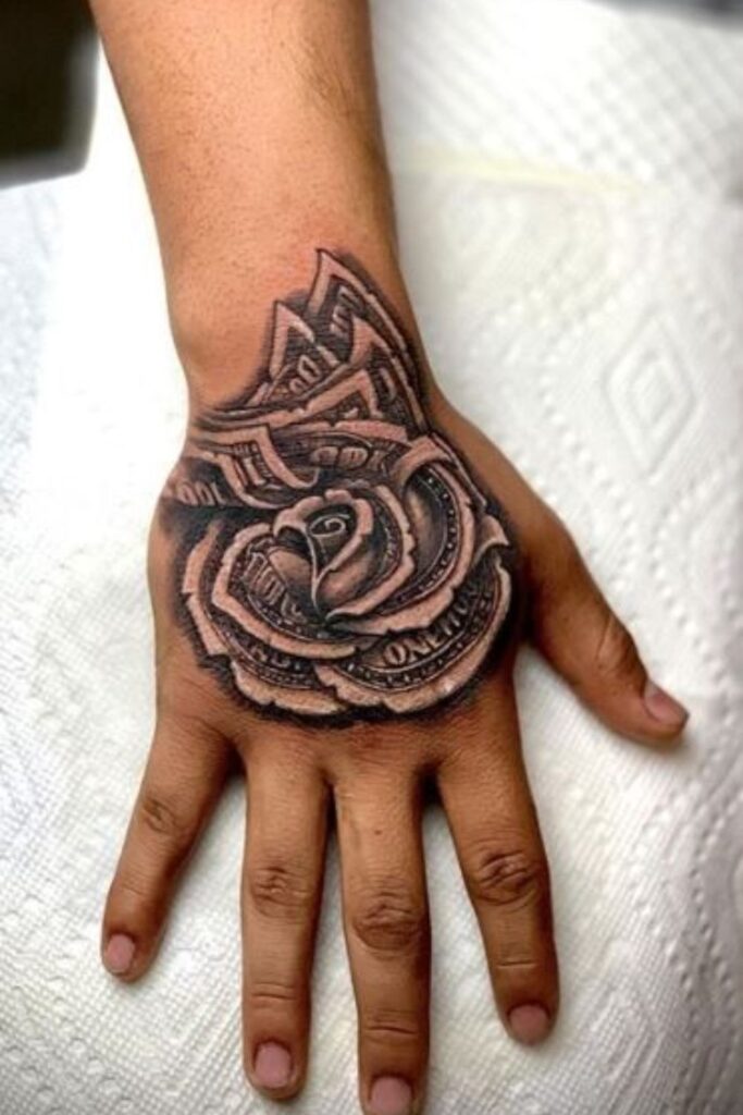 Black and Gray Money Rose
