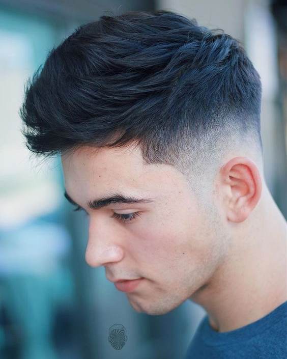 Textured Quiff with Mid-Fade
