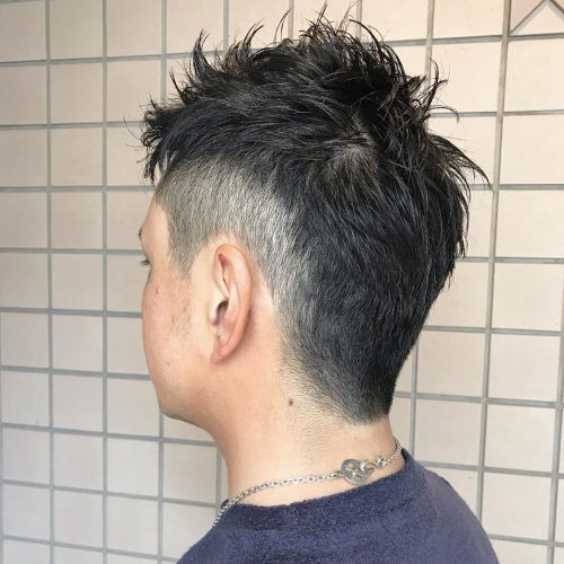 Messy Faux Hawk with Taper Fade
