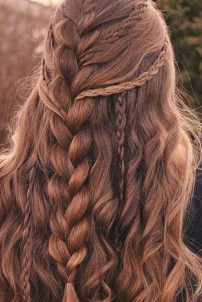 Viking Half-Up Braids