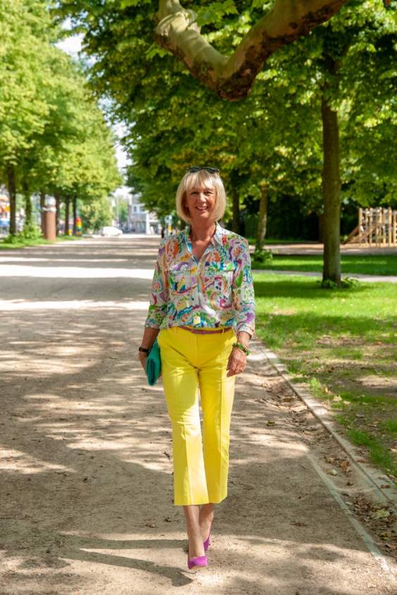 Yellow Pants with Bright Colored Shirts