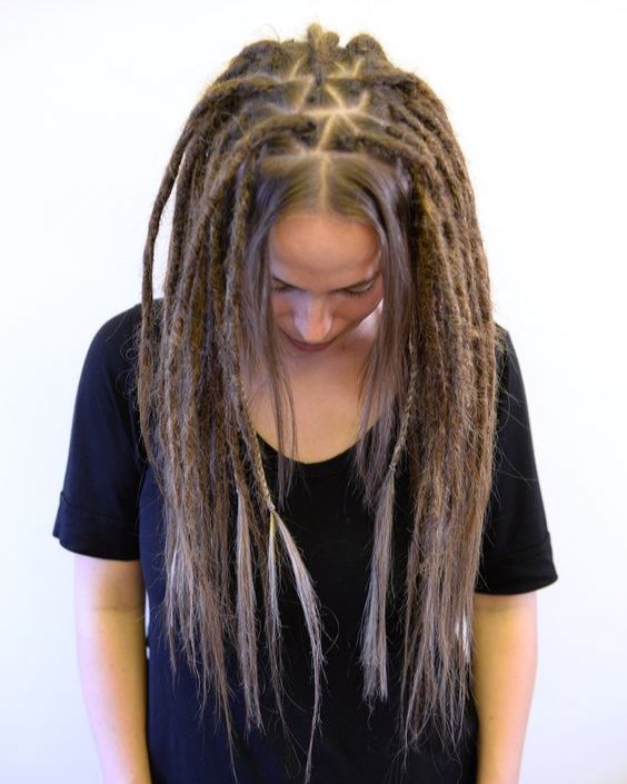 Zigzag Parted Dreadlocks